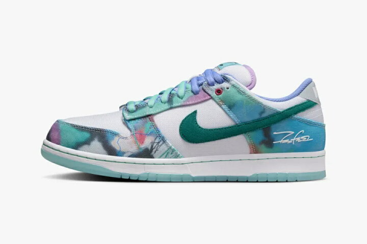 楽天市場】Futura Nike SB Dunk Low White and Geode Teal 