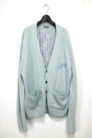 20SS Dior Alex Foxton Rose Jacquard Wool Cardigan ディオール アレックス フォクストン ローズジャガード ウール カーディガン ブルー グレー XLサイズ 013M214AT083【中古】