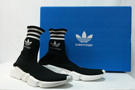 BALENCIAGA adidas Speed Trainer Black/White バレンシアガ アディダス スピード トレーナー ブラック/ホワイト ソックス スニーカー サイズ42(約27.5cm) 711189WBDV1 【中古】新古品