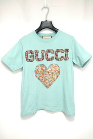 GUCCI グッチ GUCCI Liberty London Edition HEART Tシャツ ライトブルー XXSサイズ【中古】