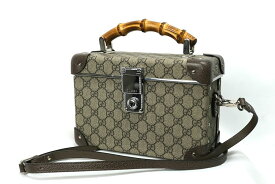 GUCCI グッチ グローブ トロッター ビューティーケース ハンドバッグ 588351 GGスプリーム ベージュ 2WAY ショルダーバッグ【中古】