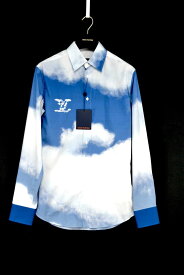 20AW LOUIS VUITTON LV Cloud Print Long Sleeve Shirt RM202 YRU HJS74W ルイヴィトン LV クラウド プリント ロングスリーブ シャツ ブルー/ホワイト サイズS 長袖【中古】新古品