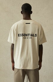 【国内配送/購入証明書付き】21SS FOG FEAR OF GOD ESSENTIALS フォグ フィアオブゴッド エッセンシャル バックロゴ Tシャツ オートミール OATMEAL　選べるサイズ 最新 人気 稀少【中古】新古品