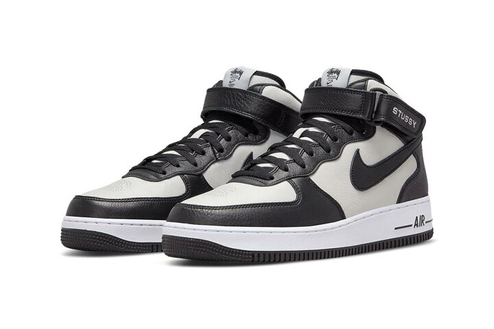 楽天市場】Stussy × Nike Air Force 1 Mid Black and Light Bone  