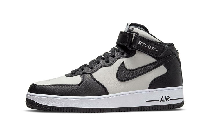 楽天市場】Stussy × Nike Air Force 1 Mid Black and Light Bone 
