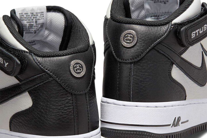 楽天市場】Stussy × Nike Air Force 1 Mid Black and Light Bone 