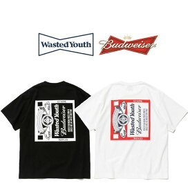 Wasted Youth x Budweiser WYxBW T-SHIRT ウェイステッド ユース x バドワイザー WYxBW Tシャツ Black White S M L XL【中古】新古品