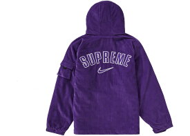 Supreme / Nike Arc Corduroy Hooded Jacket Purple シュプリーム ナイキ アーク コーデュロイ フーディー ジャケット パープル S M L XL【中古】新古品