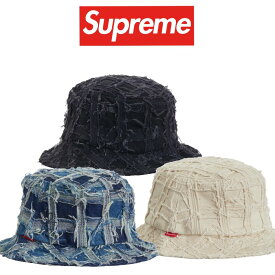 23SS Supreme Frayed Patchwork Denim Crusher シュプリーム フレイド パッチワーク デニム クラッシャー バケットハット【中古】新古品