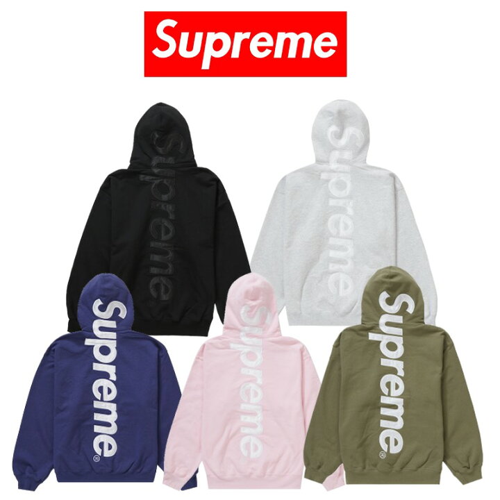 楽天市場】23FW Supreme Satin Applique Hooded Sweatshirt  