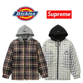 23FW Supreme Dickies Plaid Hooded Zip Up Shirt シュプリーム ディッキーズ プレイド フーディー ジップ アップ シャツ【中古】新古品