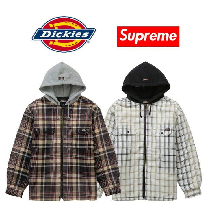 楽天市場】23FW Supreme Dickies Plaid Hooded Zip Up Shirt  
