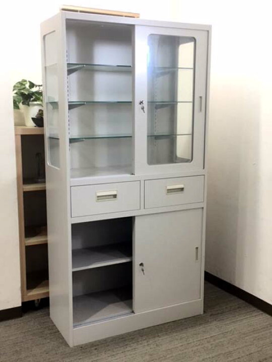 楽天市場】引き違い書庫 スチール書庫 キャビネット【中古オフィス家具 