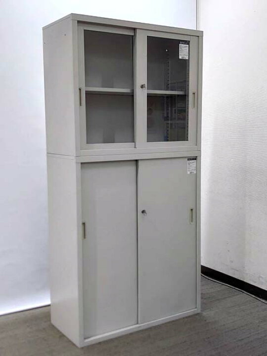 楽天市場】上下書庫 引き違い書庫 両開き書庫 ユニット書庫 ガラス書庫 