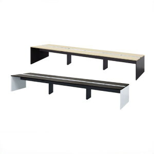 フリーアドレスデスク 6人用 幅4200×奥行1400mm 配線ボックス付き オフィスデスク ワークデスク パソコンデスク 事務机 平机 オフィス WPF-4214