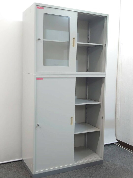 楽天市場】引戸書庫 ナイキ ガラス書庫 スチール書庫 収納庫 スチール 