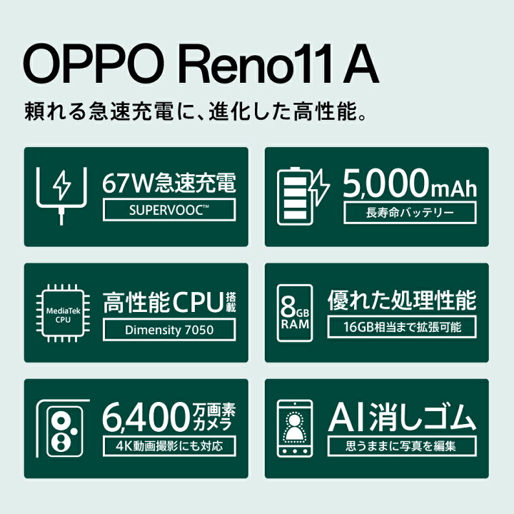 楽天市場】ワイヤレスイヤホン付き☆【楽天1位】OPPO Reno11 A SIM 