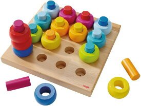 カラーリングのペグ遊び 木のおもちゃ 点 線 知育玩具 模様づくり ペグ 棒 HABA ハバ ドイツ