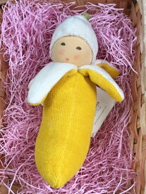 ナンヒェン　ラトル・バナナ オーガニックコットン 赤ちゃん 0歳 1歳 2歳 タオル人形 誕生日