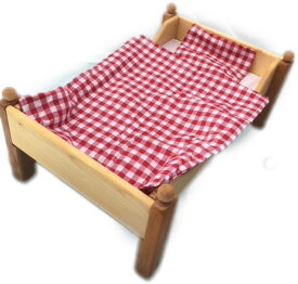 【お人形のためのベッド】プッツェベッド布団付き 白木 木製ベッド 人形 ままごと お世話 女の子 ごっこ遊び