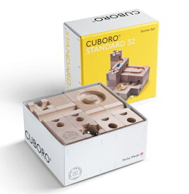 【正規輸入品】cuboro スタンダード32　cuboro standard32 玉の道 玉ころがし 木のおもちゃ 知育玩具 積み木 白木 立方体 キュボロ