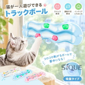 ペット用品 吸盤式 窓用 トラックンロール 2列 猫用おもちゃ 猫おもちゃ ねこおもちゃ ネコ玩具 一人遊び コロコロ トラックボール レールボール 貼り付ける 転がる ストレス解消 運動