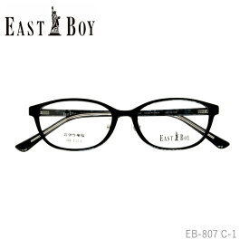 EAST BOY (イーストボーイ) EB-807 1 クリアブラック メガネ 伊達メガネ 度なし度付き対応 眼鏡