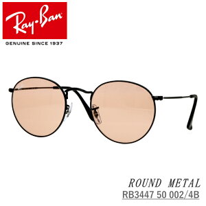 Ray-Ban (���C�o��) ���E���h���^�� �T���O���X RB3447 50�T�C�Y 002/4B �u���b�N/�s���N ROUND METAL
