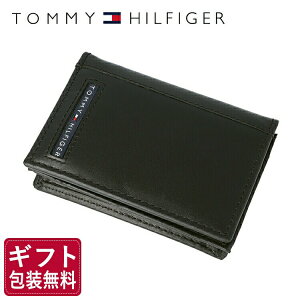 【訳あり】トミーヒルフィガー カードケース TOMMY HILFIGER 名刺入れ 31TL20X026-001(0096-5695/01) ブラック レザー(革) トミー シンプル ワケあり 難あり 男性 夫 彼氏 息子 新社会人 新生活 ビジ