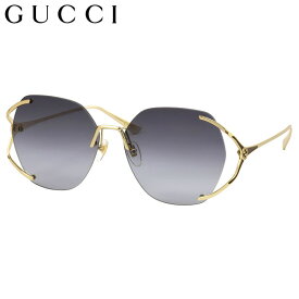 グッチ サングラス GG0651S 002 59 GUCCI インターロッキングロゴ GG フォーク型テンプル エナメル ふちなし 六角形 日本製 レディース