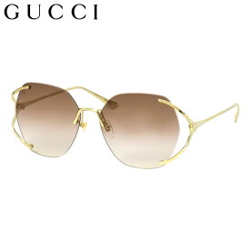 【グッチ 正規販売認定店】グッチ サングラス GG0651S 003 59 GUCCI インターロッキングロゴ GG フォーク型テンプル エナメル ふちなし 六角形 日本製 レディース