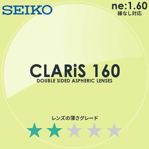 SEIKO セイコー)両面非球面メガネレンズ CLARiS160 クラリス160)