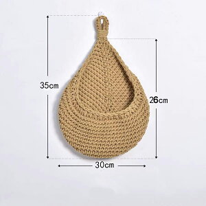 Wall-mounted Vegetable Basket Fruit Sundry Basket Natural Wicker Weave Storage Basket Kitchen Storage Home Decoration Organizer