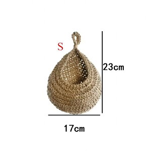 Wall-mounted Vegetable Basket Fruit and Sundry Basket Natural Wicker Weave Storage Basket Kitchen Storage Home Decoration