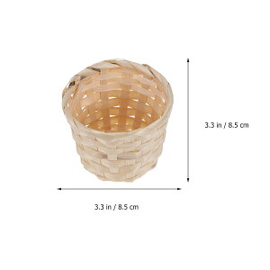 Small Bamboo Storage Basket Premium Woven Rattan Plant Box for Indoor Outdoor Home Decoration Floor Tabletop Organizer