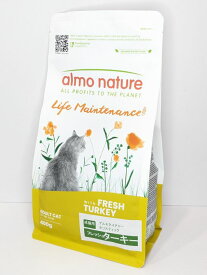 【キャットフード】　アルモネイチャー(almo nature)　607　グルテンフリー　ホリスティックドライフード フレッシュ　ターキー　成猫・全猫種用　400g