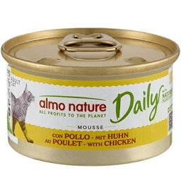 【キャットフード】　アルモネイチャー（almo　nature）　グレインフリー　153　デイリーメニュー　チキン入りお肉のムース　缶詰　愛猫用総合栄養食　成猫・全猫種用　85g