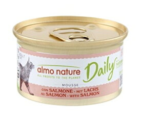 【キャットフード】【リニューアル後・原産国フランス】アルモネイチャー（almo　nature）　グレインフリー　158　デイリーメニュー　サーモン入りお肉のムース　缶詰　愛猫用総合栄養食　成猫・全猫種用　85g