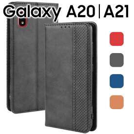 Galaxy A21 ケース galaxya20 手帳型ケース おしゃれ アンティーク レザー 手帳型 カバー 北欧風 a21 / a20 SC-42A SCV49 SC-02M SCV46