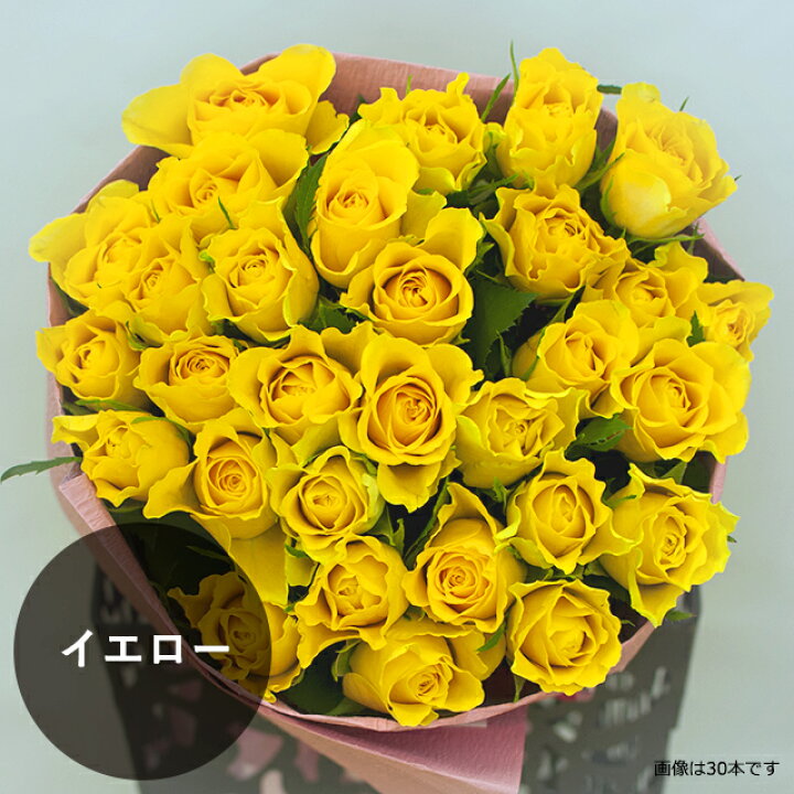楽天市場 イエロー バラ 花束 父の日 黄色いバラ プレゼント お好きな本数で オランダ屋