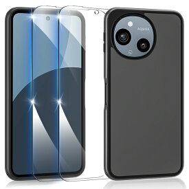 AQUOS sense10 ケース + ガラスフイルム付き（2枚) sense9 用 ケース 半透明 マット感 耐衝撃 SH-53E SHG14 ガラスフィルム付き 米軍MIL規格 ストラップホール付き 黄変防止 SGS認証 アクオスセンス9 対応 保護フィルム 強化ガラス