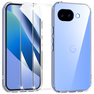Google Pixel 10a �p�P�[�X+�K���X�t�B����2�� PC �ی�t�B���� �N���A ���{���Ɏq�̗p �d�x10H �ϏՌ� �w��h�~ �����K���X �s�N�Z��10A �p �ی�t�B���� 2������