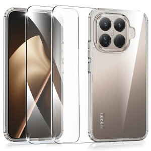 Xiaomi 15T Pro �p �P�[�X + �K���X�t�C�����t���i2��) �N���A �ی�P�[�X ���ϖh�~ �ی�t�B���� �����K���X �ϏՌ� �ČRMIL�K�i SGS�F�� ���C�����X�[�d�Ή� �V���I�~15T Pro �Ή�