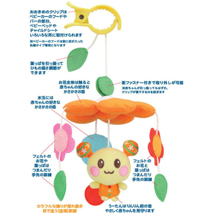 楽天市場 アポロ社 うーたんどこでもメリー ワンワンとうーたん いないいないばあっ Orange Baby