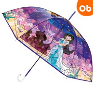 ジャスミン ステンドグラス傘 60cm 透明 子供用 ステンドグラス風 ワンタッチ 雨傘 雨具 長傘 レイングッ…
