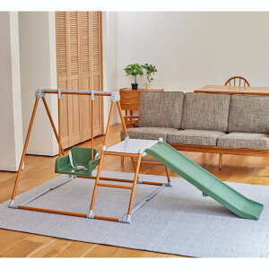 NONAKA WORLD おりたたみロングスロープキッズパークF 【送料無料 沖縄・一部地域を除く】 ワールド 野中製作所 ブランコ 鉄棒 すべり台 ジャングルジム シンプル 2才〜 屋内 運動 お子