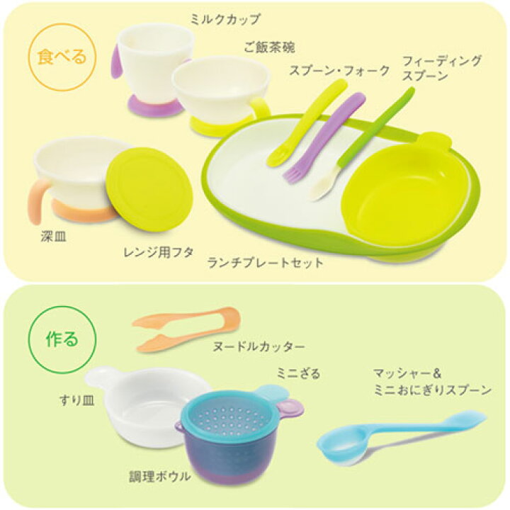 楽天市場 離乳食 食器セット ベビーレーベル ナビゲート食器セットc コンビ ベビー 赤ちゃん 送料無料 沖縄 一部地域を除く Orange Baby