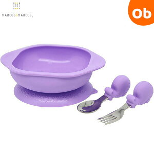 【10/24 20時〜 エントリーでさらに最大12倍】マーカス&マーカス トドラーミールタイムセット くじら(MMTMS-WL) MARCUS&MARCUS パームグラスプスプーン&フォーク・吸着式ボウル皿(2点セッ
