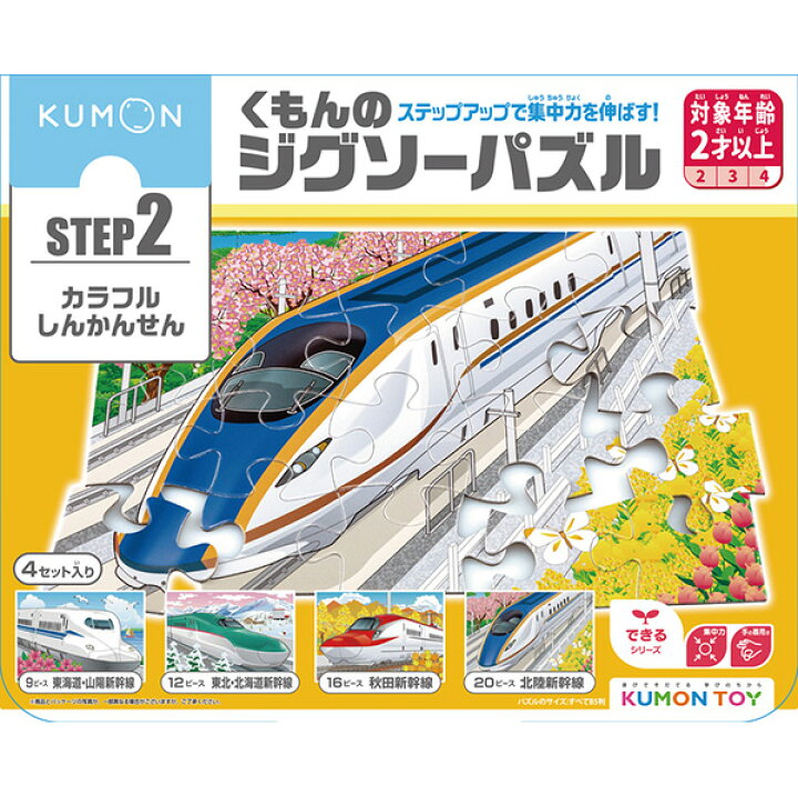 楽天市場】くもんのジグソーパズル STEP2 カラフルしんかんせん 
