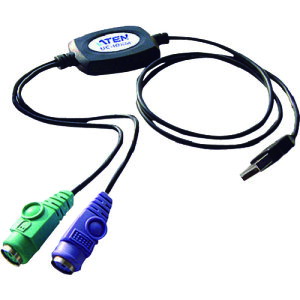 ATEN KVM�X�C�b�` PS�^2 to USB�L�[�{�[�h�E�}�E�X�ϊ���^90cm UC10KM �y115-3001�z